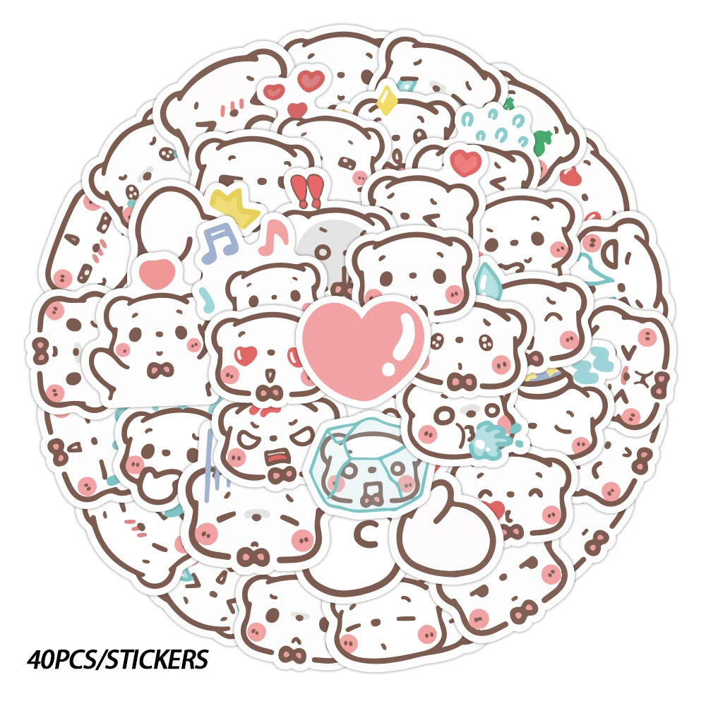 

40 шт. мультфильм белый медведь наклейки Kawaii граффити стикер пакет для Diy скейтборд ноутбук бутылка воды окна автомобиля багаж