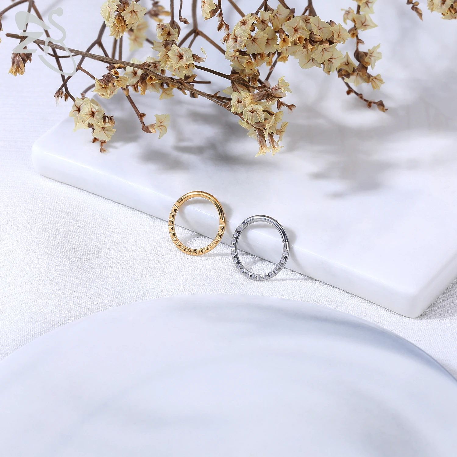 Кольцо ZS из титановой стали G23 для носа ювелирное украшение пирсинга с