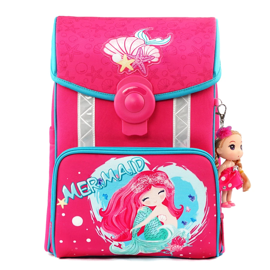 Школьный ранец для девочек, ортопедический Детский рюкзак с 3D рисунком русалки для учеников 1-6 классов, 2022