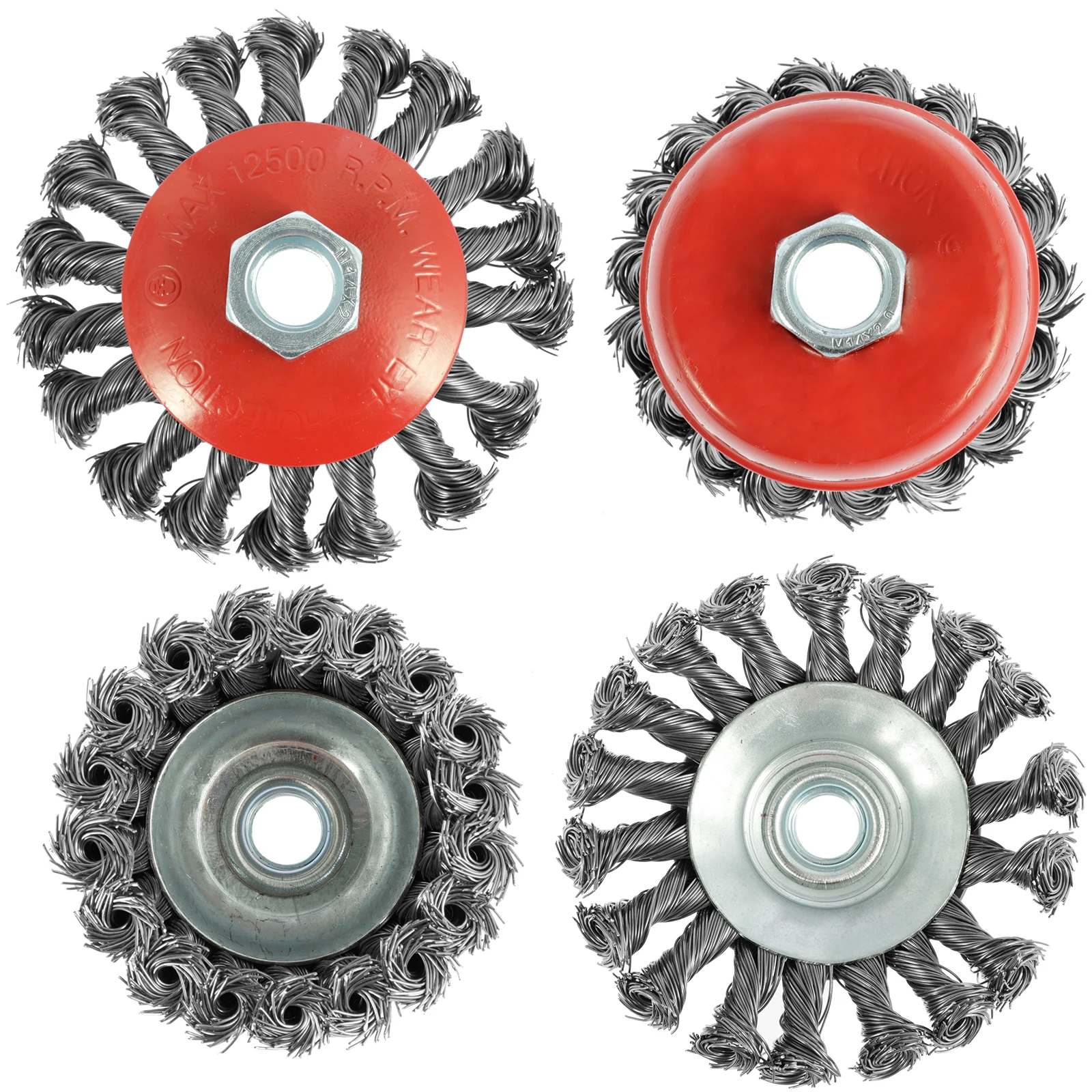 

Набор щеток из проволоки 4 шт., комплект щеток из углеродистой стали для удаления дефектов с колеса, прочная угловая шлифовальная машина, Набор Щеток Для Чистки проводов
