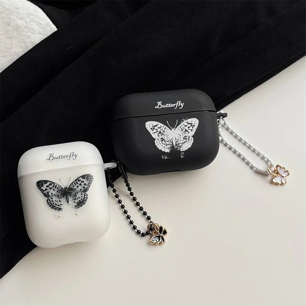 

Retro Butterfly For Apple AirPods 1 2 pro Bluetooth Headphone Cover 3rd Generation Silicone Soft Cover Protective Case
