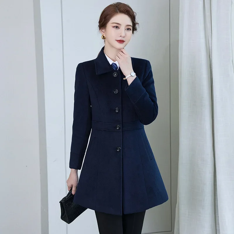 Шерстяная профессиональная одежда для работы в банке шерстяное пальто средней и