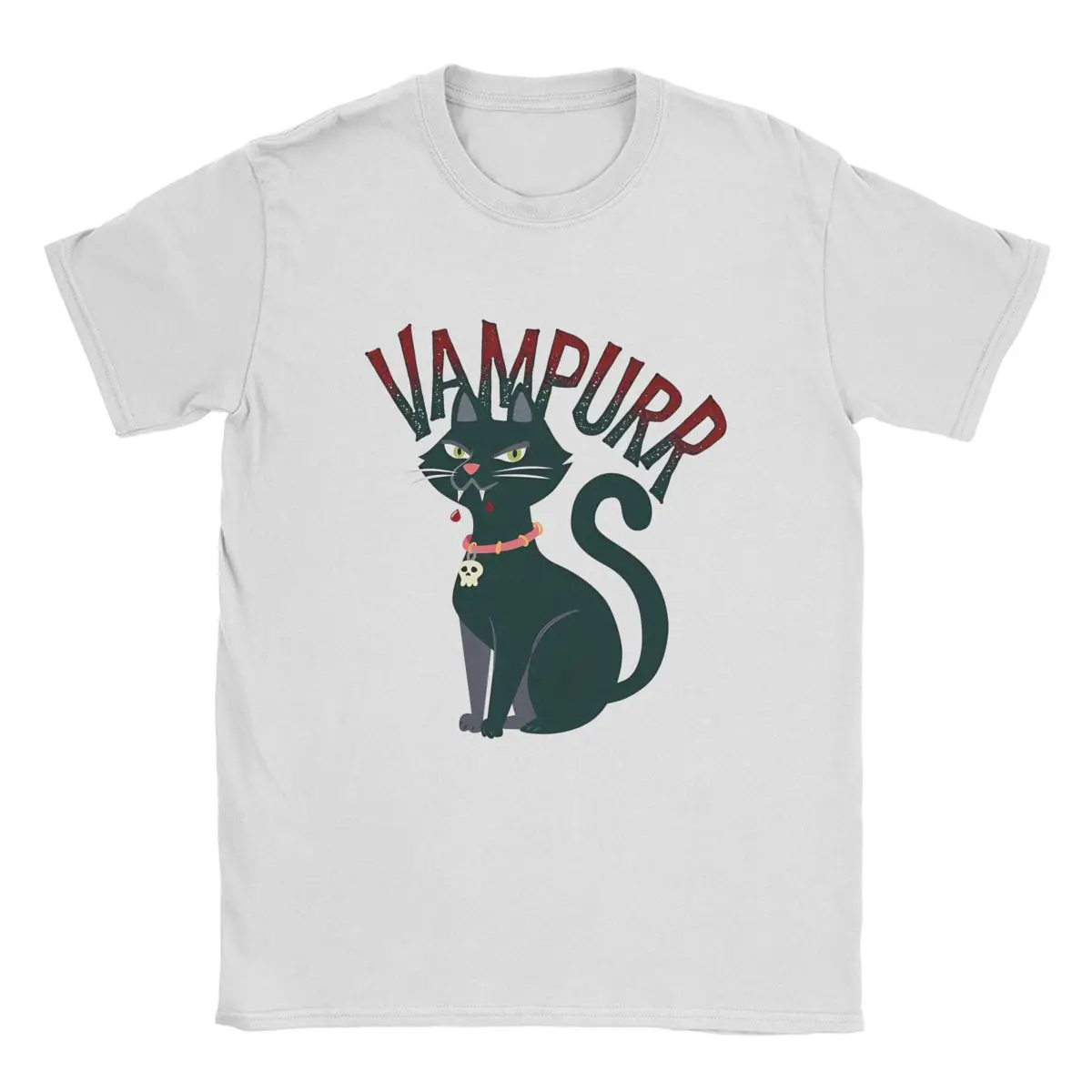 Новинка футболка с котом Vampurr Мужская из 100% хлопка круглым вырезом кофта Фан