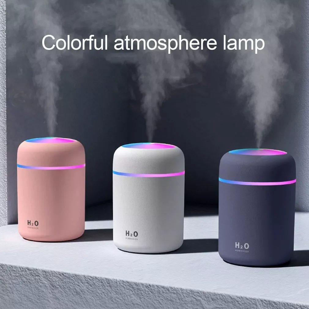 

1pcs Mini 300ml Electric Air Humidifier Aroma Oil Diffuser USB Cool Mist Sprayer With Colorful Atmosphere Night Light Home Car