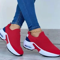 women sneakers fashion casual breathable wedges ladies walking sneakers mesh vulcanized platform solid color flats ladies shoes