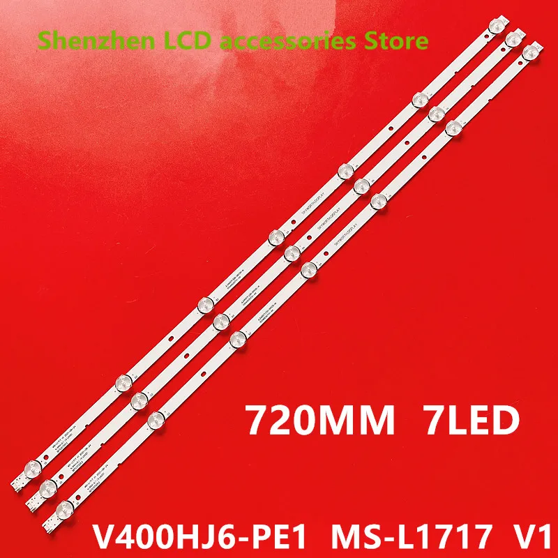 

LED backlight strip for Toshiba 40L3750VM 40L48504B 40L48804M Light bar V400HJ6-PE1 MS-L1717 V1 720MM 7LED 100%NEW