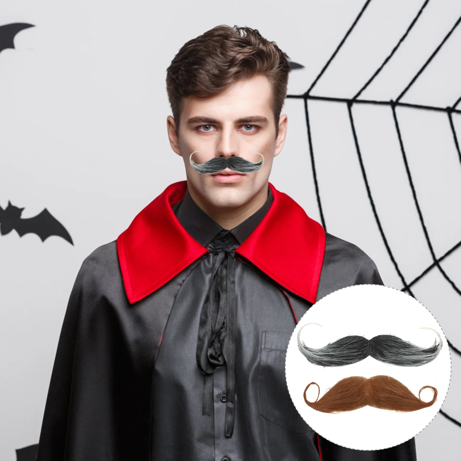 

2 Pcs Halloween Costumes Mustache Beard Decorations Fake Cloth Decorative Men The Party