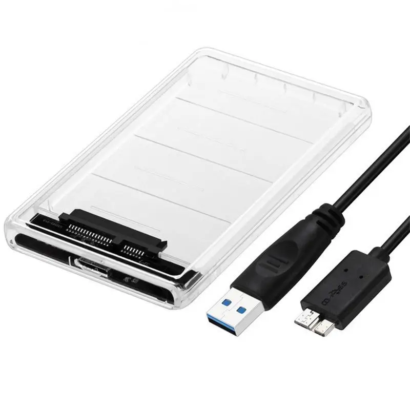 2.5in High-Speed 5Gbps External Hard Drive Enclosure Drive Enclosure for 7mm-9.5mm SATA HDD SSD Support UASP Function Max 2TB