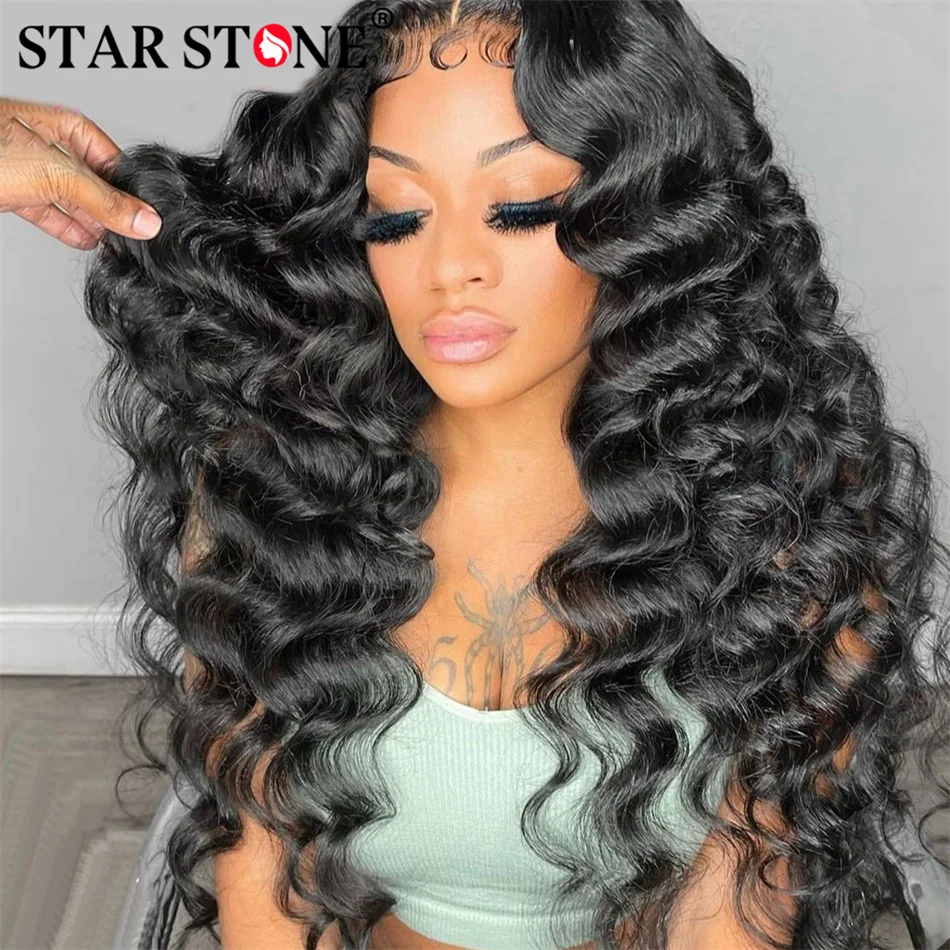 

Loose Deep Wave Human Hair Wigs 13x4 Lace Frontal Human Hair Wig Loose Wave Curly Lace Front Wig 30Inch Pre-Plucked Glueless Wig