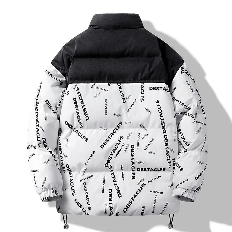 Hip Hop Jacket Parka Hurt Bear Print Men Winter Oversize Windbreaker Streetwear Harajuku Padded Jacket Coat Warm Outwear Hipster