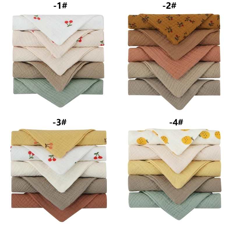 

5 Pcs Towel cloth Baby Bath Towel Handkerchief Cotton Burp Cloth Soft Absorbent Gauze Kindergarten DropShipping