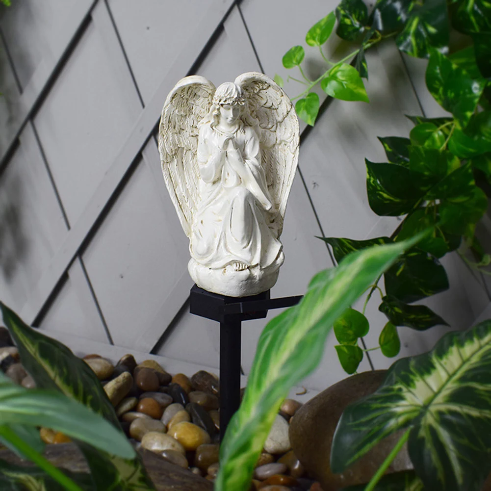 

Solar Powered Floor Light With Resin Girl Stylish Decorative Ground Light For Porch Courtyards