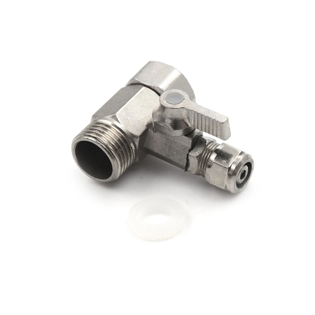 

RO Feed Water Filter Purifier Adapter 1/2'' To 3/8'' Ball Valve Faucet Tap Safe Copper Nickel Plating