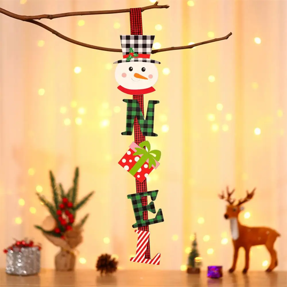 

Рождественское украшение, вертикальная Длинная подвеска с буквами Санта-Клауса, Рождественская елка, украшения для дома, подвесные двери