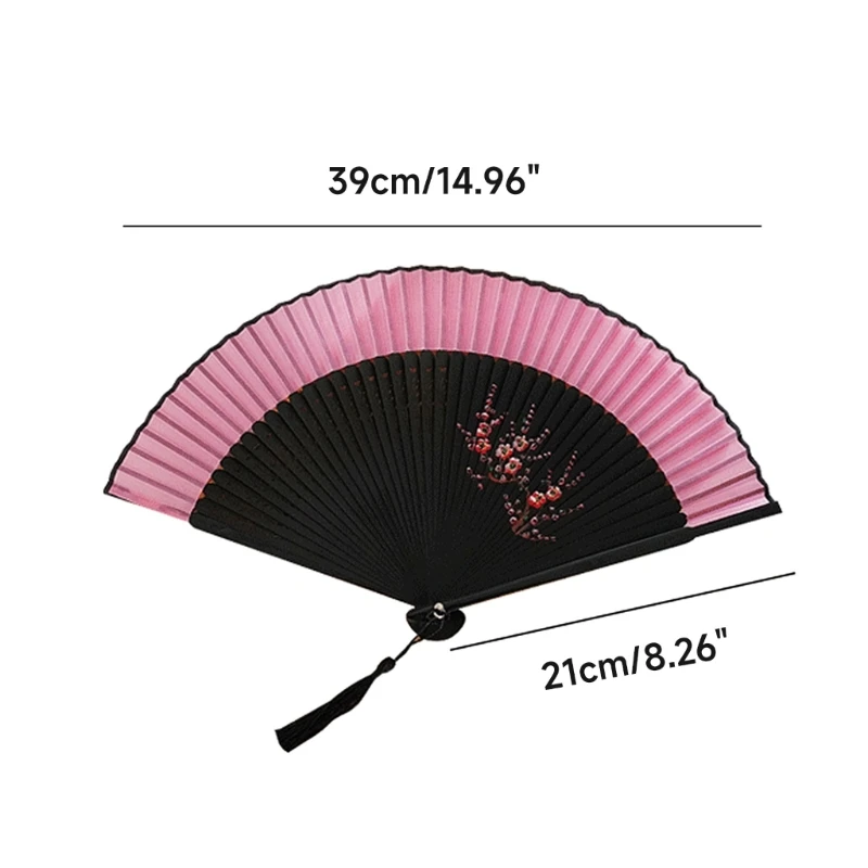 Складной веер для женщин китайский японский бамбуковый шелковый фестиваля PXPD