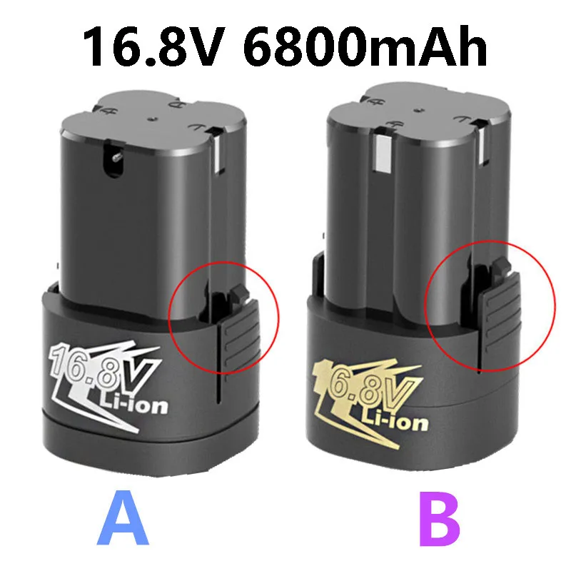 

Batería de litio de 16,8 V y 6800mAh+18650 herramientas eléctricas de iones de litio, accesorios para destornillador inalámbrico