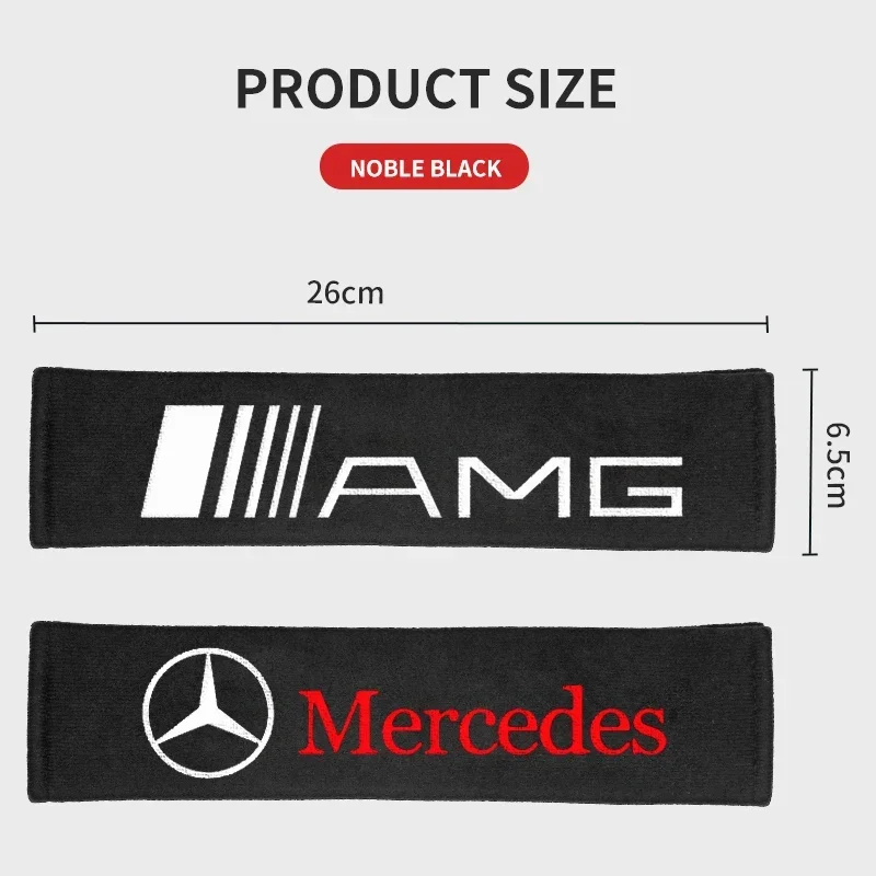 2Pcs Seat Belt Cover Car Styling Cotton Safety Shoulder Protector for Mercedes Benz AMG GLE GLS CLS GLC CLA GLA Auto Accessories