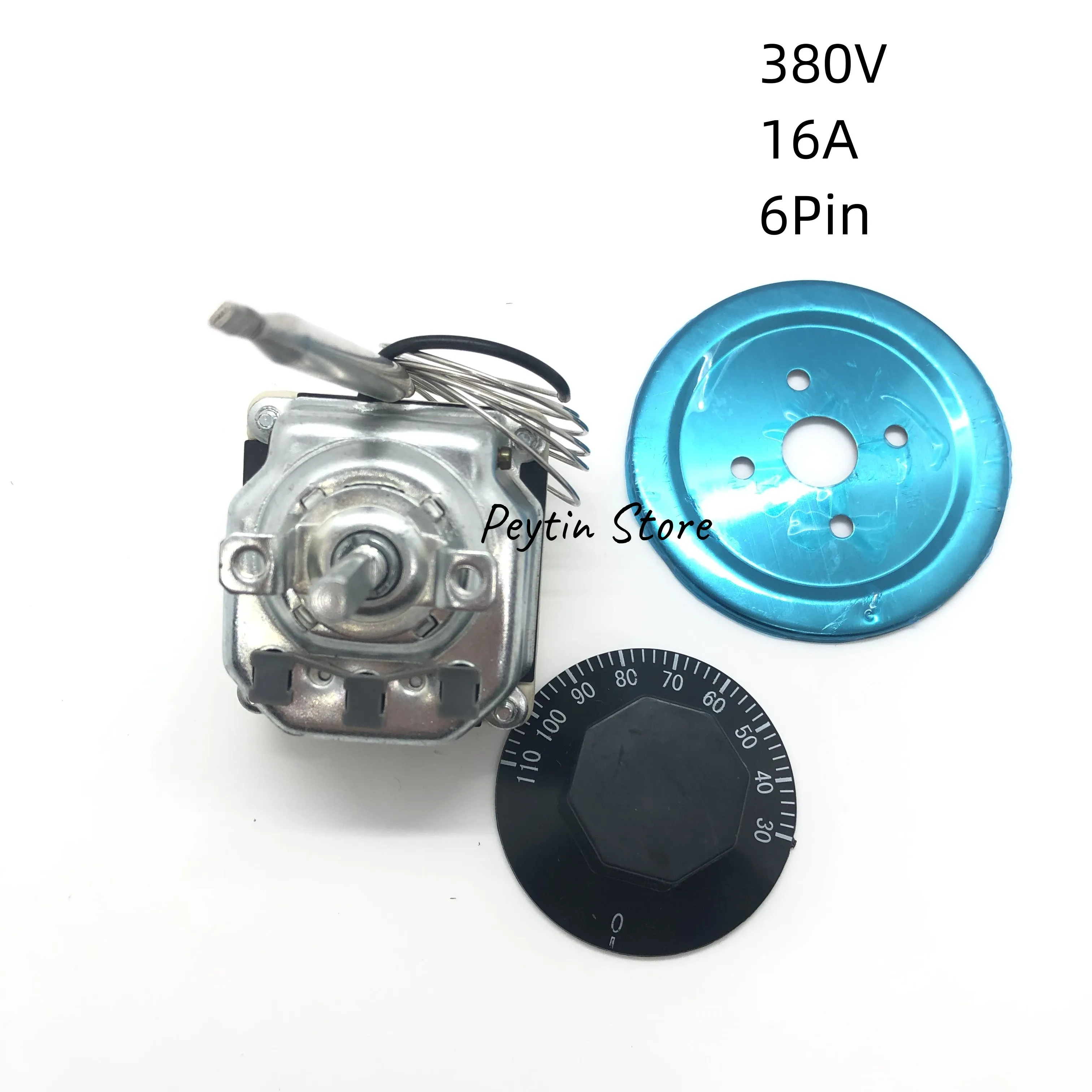 

Контроллер температуры, 6 контактов, 380 В, 16 А, 50-C, 30-c