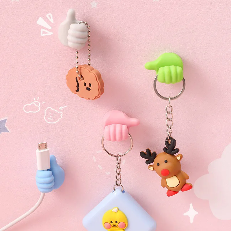 

1/10/20 Pcs Clip Holder Thumb Hooks Wire Organizer Wall Hooks Hanger Strong Wall Holder for Kitchen Bathroom Office Management