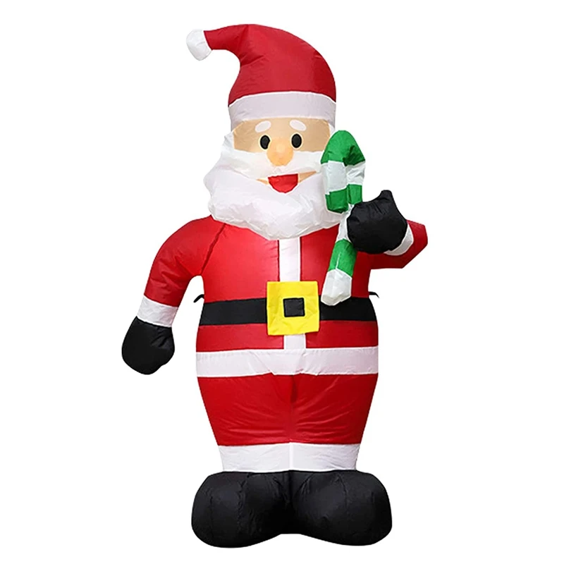 

Christmas Inflatables Greeting Santa Claus Walking Stick For Yard Lawn Home Garden Christmas Decorations Party EU Plug