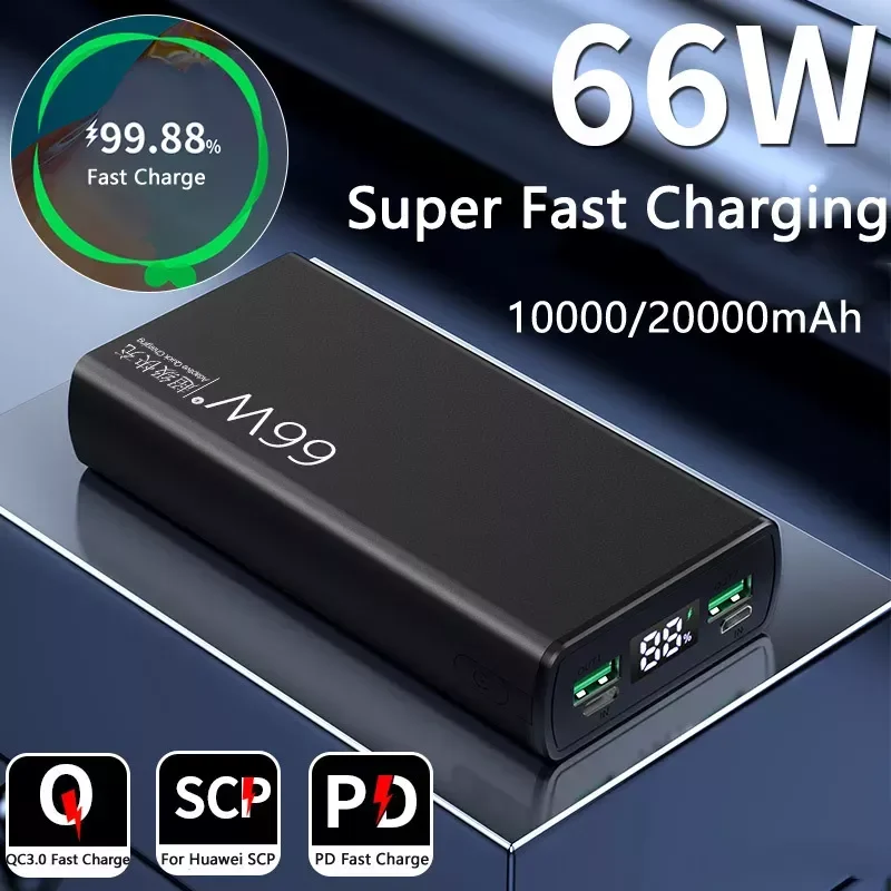 

NEW2023 Bank 20000mAh 66W Super Fast Charging P40 Powerbank Portable Charger External Battery