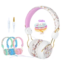 unicorn wired headphone with mic girls daughter music stereo earphone for pc phone helmets kids boy gifts children headphones