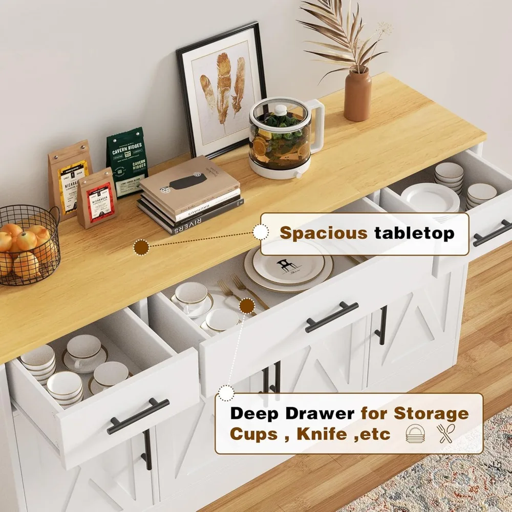 Шкаф-буфет с ящиками большой сервант 53 дюйма кухонный шкаф-буфет современный