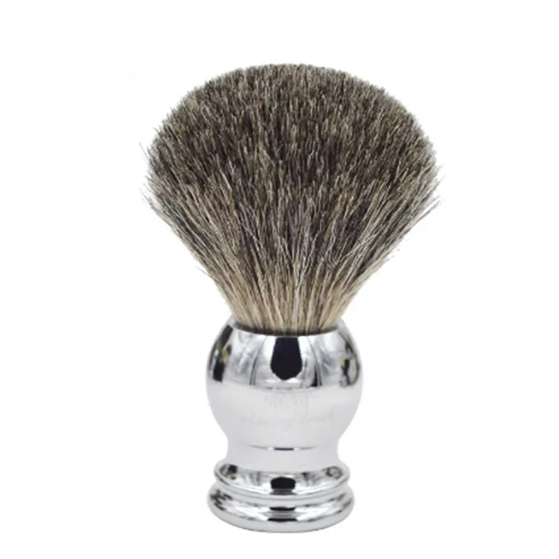 

Высококачественная кисть для бритья из чистого барсука с металлической ручкой, кисть для бритья, инструмент для бритья
