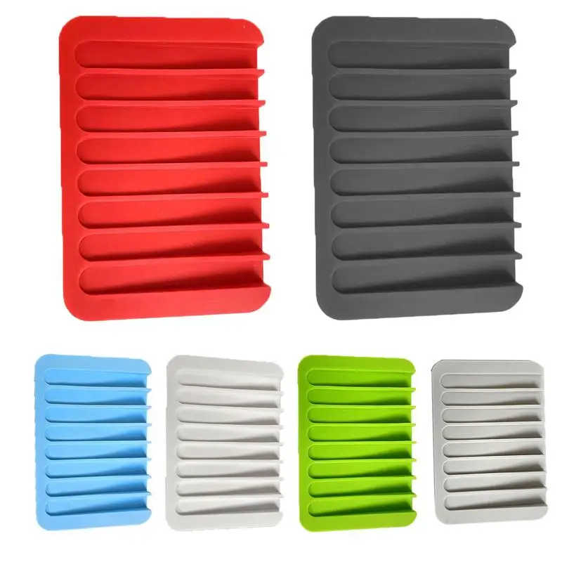 

Self Draining Soap Dish Silicone Soap Tray With Drain Chute Shower Soap Holder Non Slip Soft Silicone Soap Holder Soap Plates