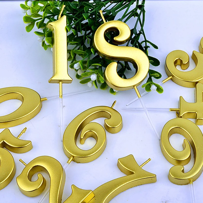 Diy Gold Plated Number Candles Home Decor Decor Candles Birthday Supplies Party Supplies