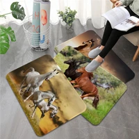 running horse bathroom mat anti slip absorb water long strip cushion bedroon mat toilet rug
