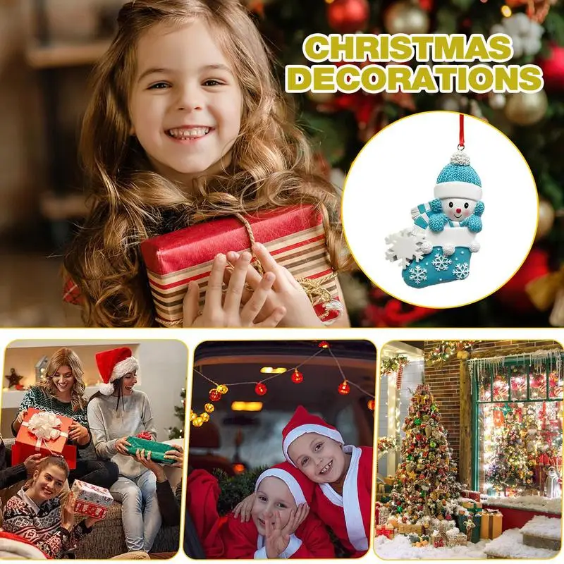 Рождественские елочные украшения в виде снеговика ботинки подвеска из смолы с