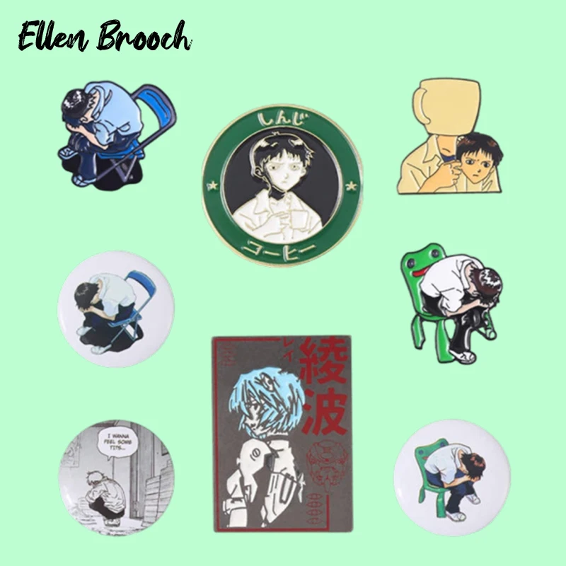 AYANAMI REI IKARI SHINJI Enamel Pins Comic PROTOTYPE Brooches Lapel Backpack Badges Cartoon Icon Jewelry Gifts For Fans