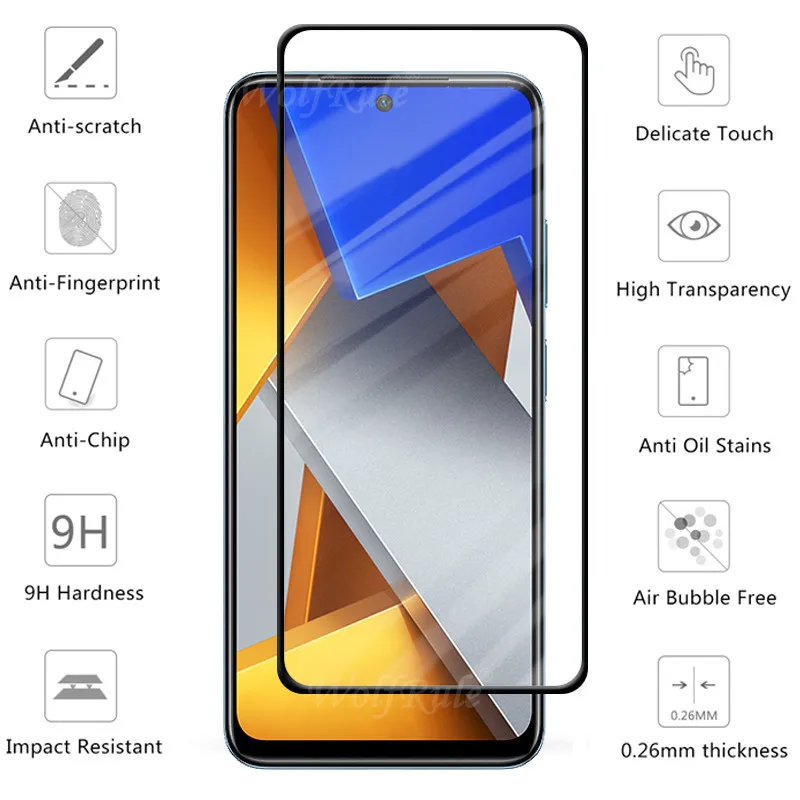 4 in 1 for poco m4 pro 4g glass for xiaomi poco m4 pro tempered glass full glue screen protector for poco x4 m4 pro lens glass free global shipping