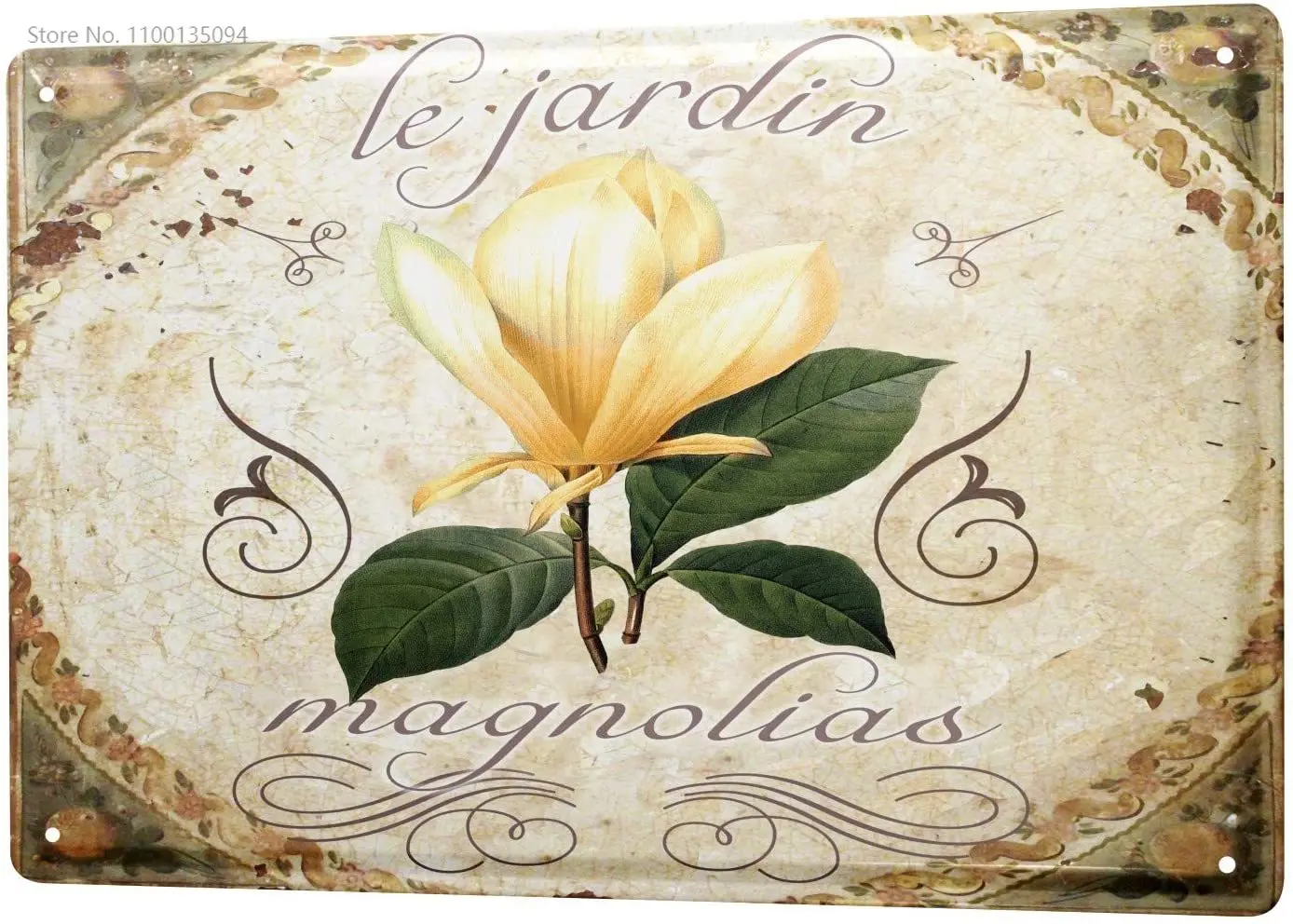 

LEotiE SINCE 2004 Tin Sign Metal Plate Decorative Sign Home Decor Plaques Flower Shop Decoration Magnolia 8X12