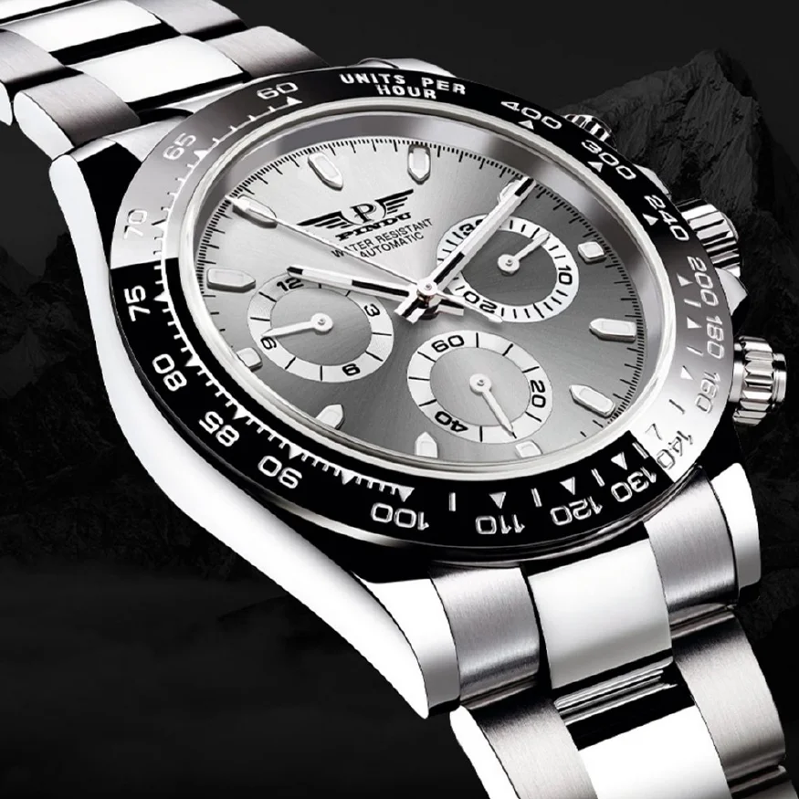 

Luxury Panda Watch Automatic Sports Watch Men Top Brand Self-Wind Mechanical Wristwatches Homage 40mm Luminous Clocks 2022 PINDU