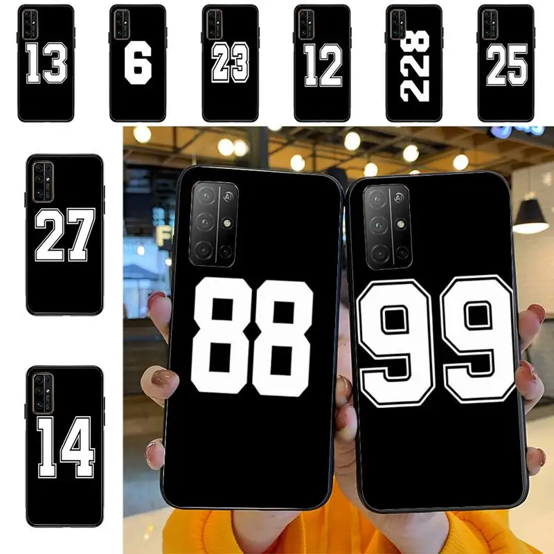 

Football Lucky Number And Letter Phone Case for Huawei Honor 10 i 8X C 5A 20 9 10 30 lite pro Voew 10 20 V30