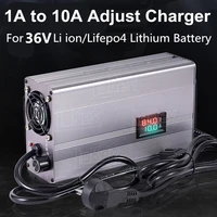 1a to 10a adjust smart 36v charger with lcd display for 10s 42v 12s 50 4v li ion 13s 43 8v lifepo4 lithium battery