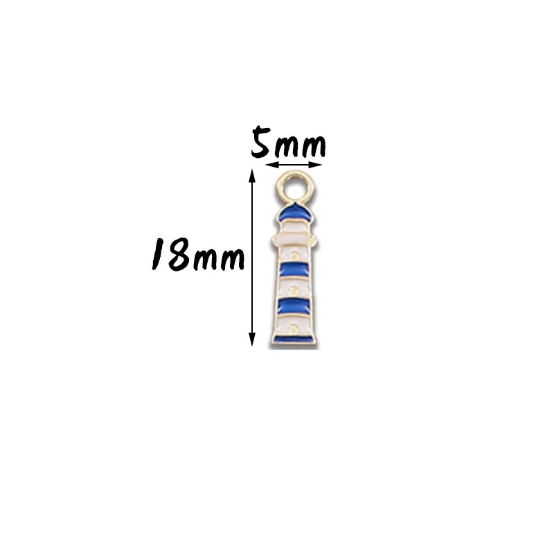 10 шт./лот якорь спасательный круг руль парусник маяк эмалированные подвески для