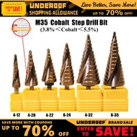 underoof m35 5 cobalt step drill bit hssco high speed steel cone hex shank metal drill bits tool set hole cutter for stainless