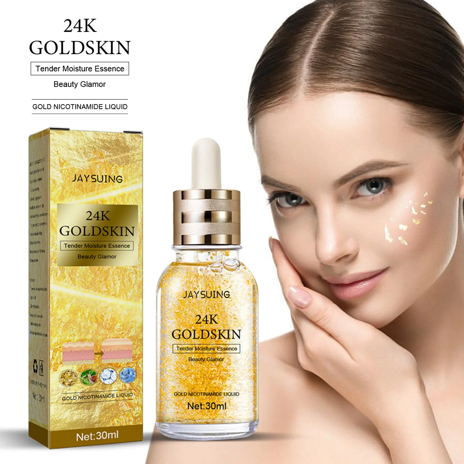 

Anti-Wrinkle Serum 24K Gold Collagen Essence Liquid Anti Aging Lifting Firming Moisturizing Bright Shrinking Pores Nourish Skin