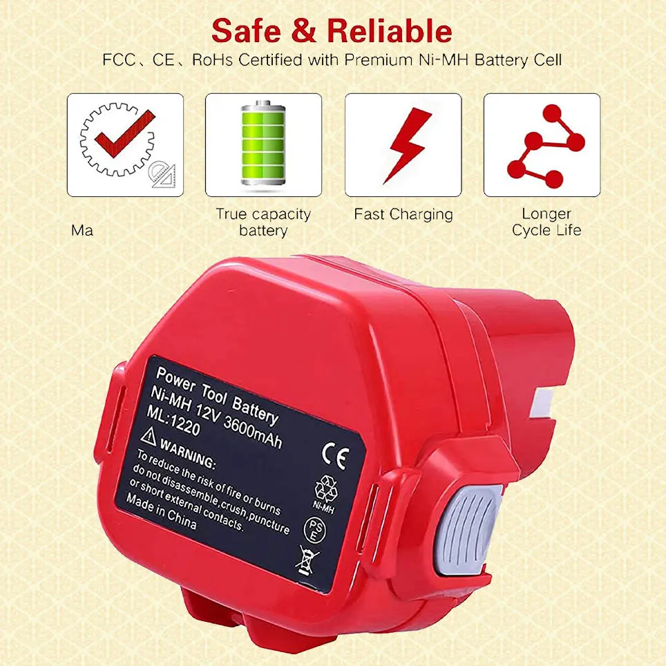 

LBXR20 12VBattery Replacement, Makita 18vBattery Replacement, Black and Decker 40VBattery Replacement, Makita 10.8v Battery
