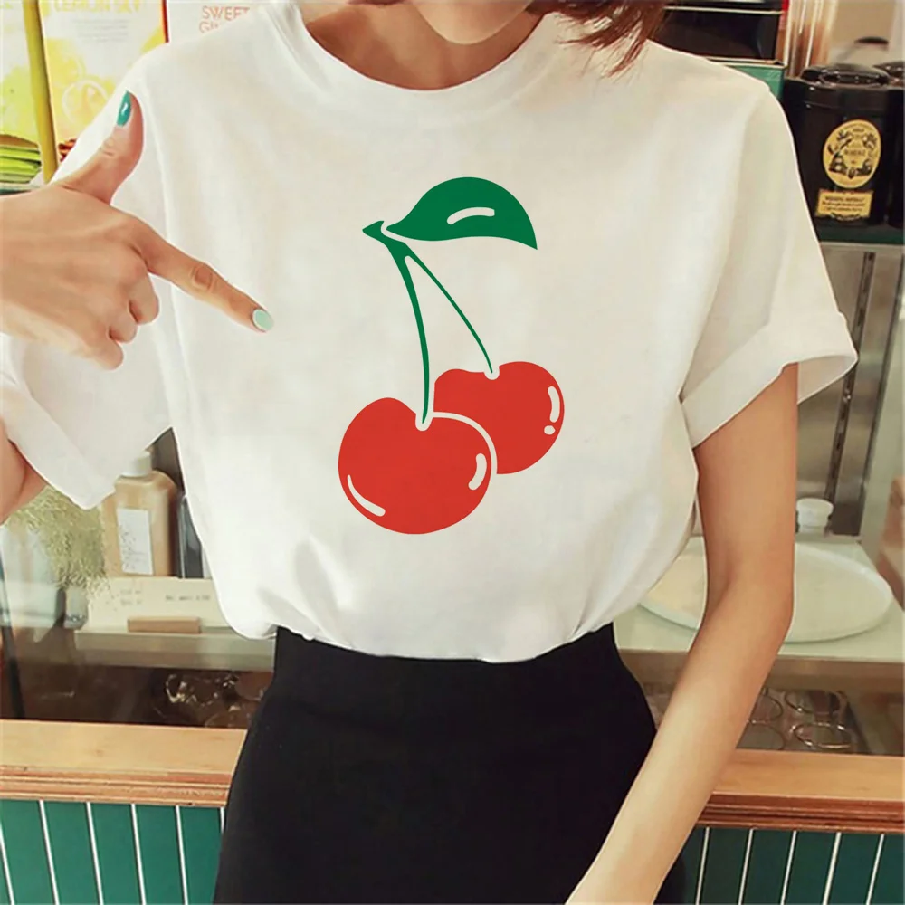 

Cherry t shirt women Japanese harajuku funny t-shirts girl designer harajuku manga clothes