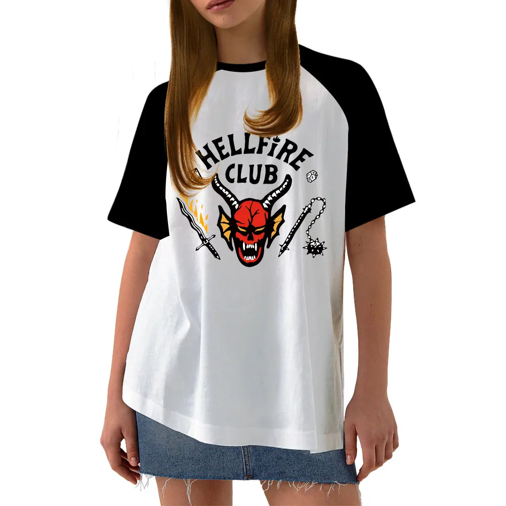 

New Fashion Stranger Things 4 T-shirts Hellfire Club T Shirt Unisex Eddie Munson Tshirt Couple Tops Tee Harajuku T-shirt Male