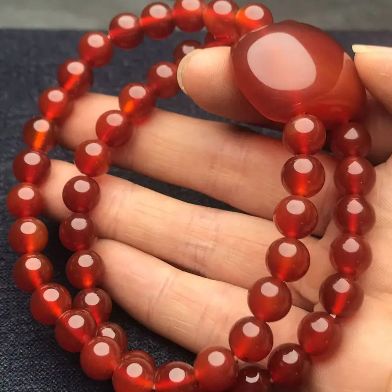 Браслет из натурального красного агата модный и универсальный для мужчин женщин