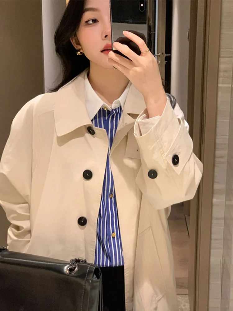 Autumn and Winter 2024 New Trench coat Outerwear Women Mid-Length This Year Popular Small Korean Series Japan fashion British...