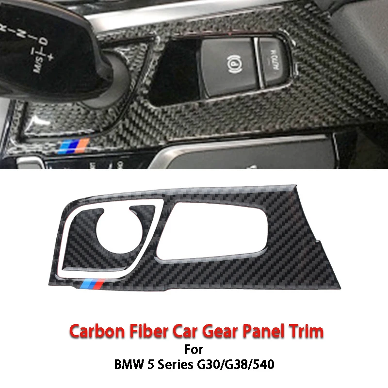 

2Pcs Carbon Fiber Car Styling Gear Shift Panel Stickers Decorative Cover Trim For BMW 5 Series G30 G38 540i Auto Accessories