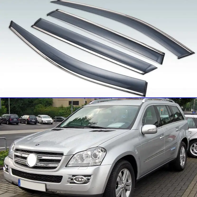 

4 шт., пластиковые наружные дефлекторы для окон Mercedes-Benz GL-Class (X164) GL350 GL320 2006-2009