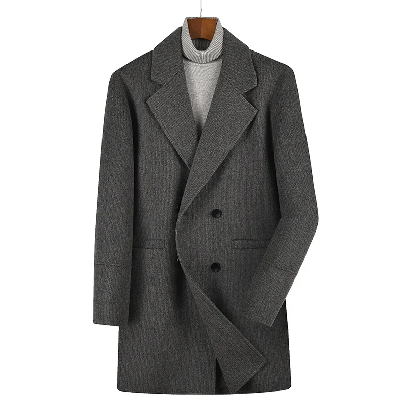 

Arrival Fashion High Quality New Winter Men's Casual Medium Long Large Lapel Woolen Coat Plus Size XL 2XL3XL4XL5XL 6XL 7XL
