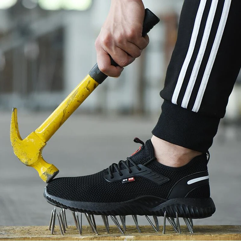 

Work Safety Shoes Anti-Smashing Steel Toe Puncture Proof Construction Lightweight Breathable Sneakers Boots Men Women Air Light